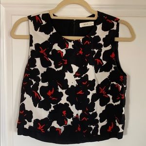 A.L.C. Black and red floral top! So cute and chic